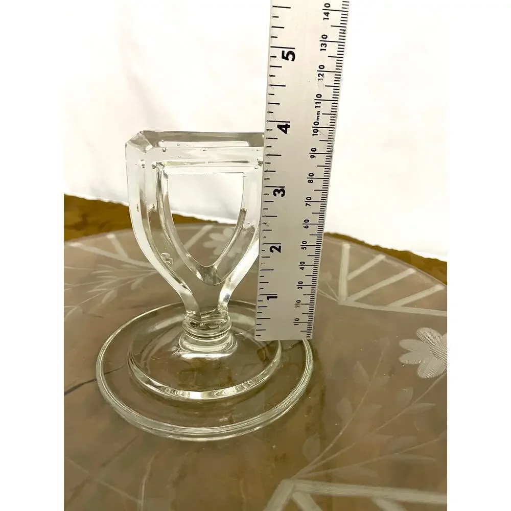 VTG Etched Clear Crystal Center Handle Tray Plate with Etched Flowers‎ 10.5